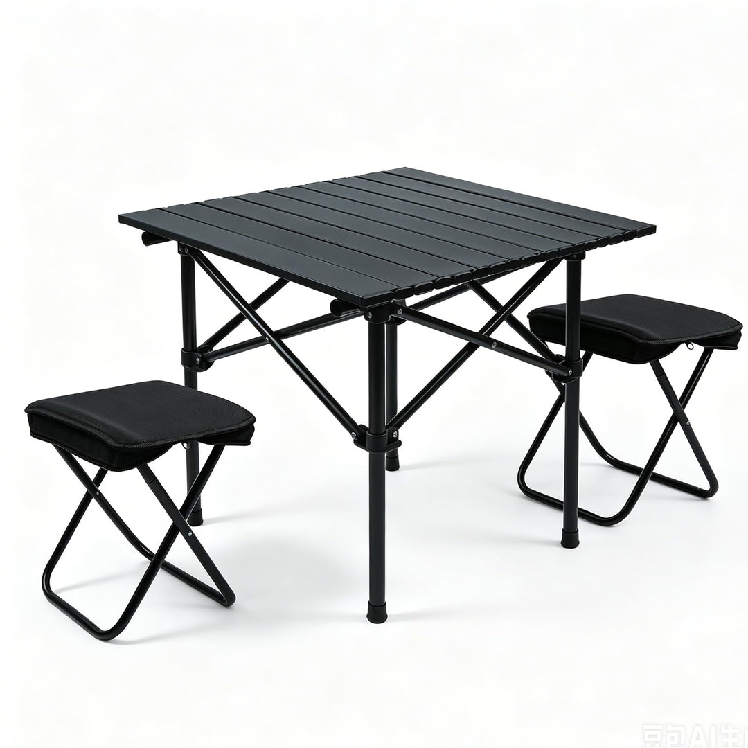 Campingtisch Klapptisch, Campingtisch Faltbar mit 2 Klappstühle | Campingtisch Klappbar mit Tragetas