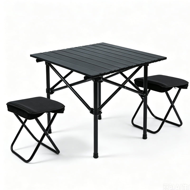Campingtisch Klapptisch, Campingtisch Faltbar mit 2 Klappstühle | Campingtisch Klappbar mit Tragetas