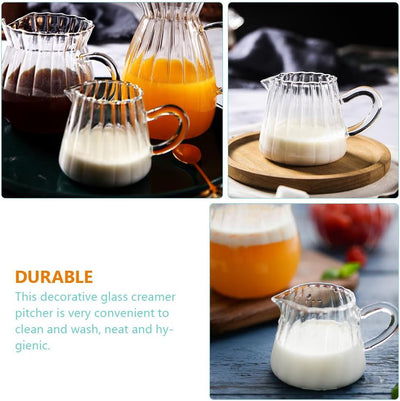 Milchkännchen Glas Milchkrug Sahnekanne Milchkanne Sossenkanne mit Griff Glaskanne Sauciere Espresso
