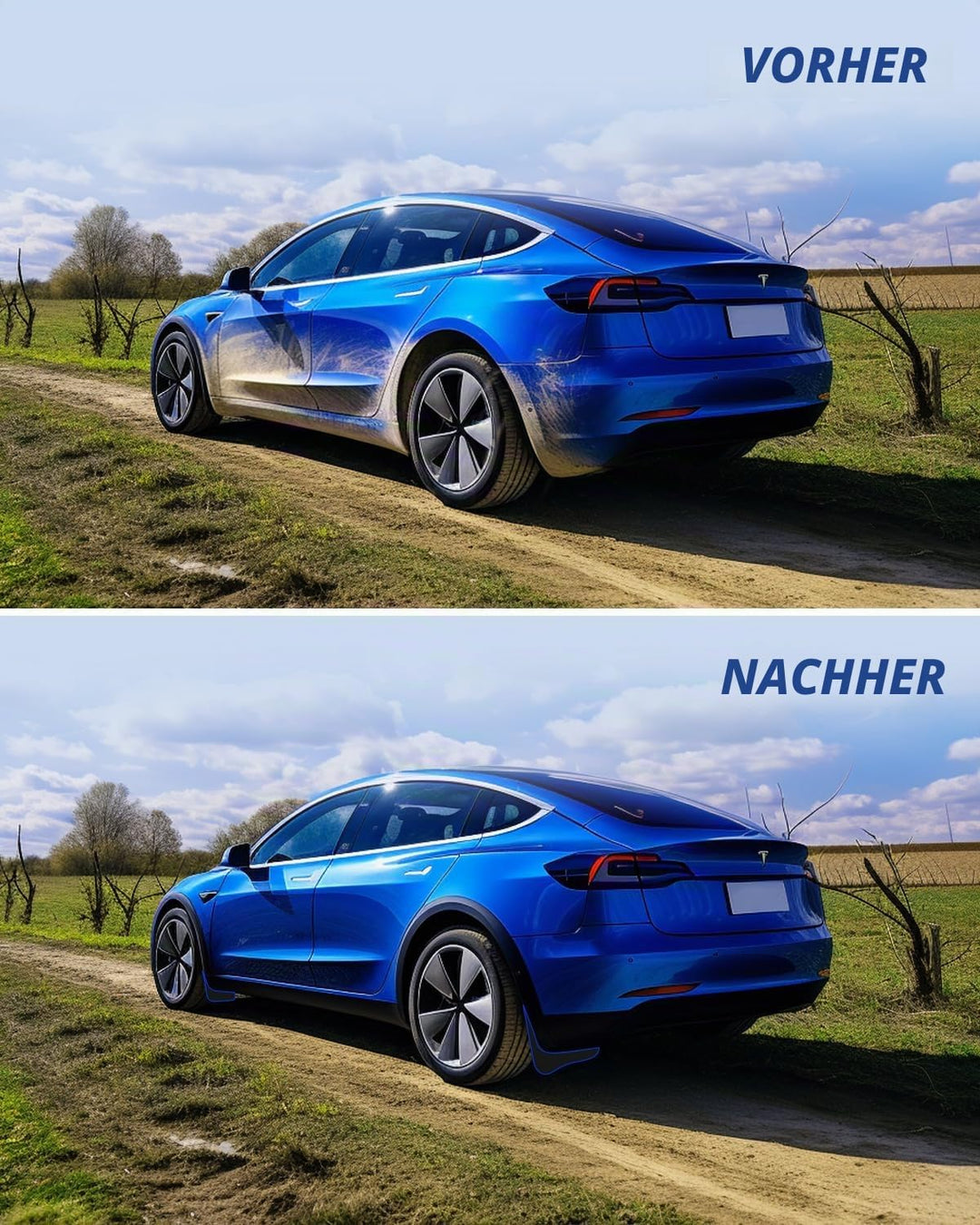 ASZSK Schmutzfänger für Tesla Model 3 2024, Model 3 Highland Spritzschutz Vorne und Hinten mit Befes