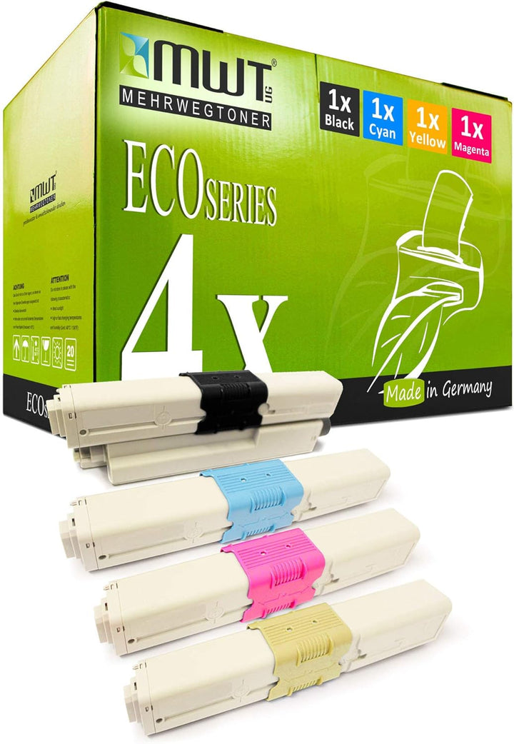 4X Kraft Office Supplies Toner kompatibel für Oki MC 351 352 361 362 561 562 DN DNW ersetzt Black Cy