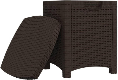 Garten-Aufbewahrungsbox PP Rattan 39x39x46 cm Gartenbox Auflagenbox Aufbewahrungstruhe Gartentruhe K