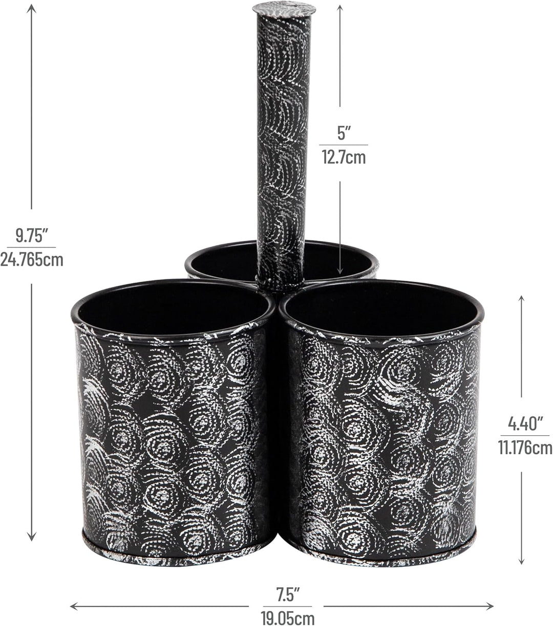 Mind Reader Utensilienhalter, Besteck-Organizer, Besteckhalter, verzinktes Metall, 17,8 x 17,8 x 24,