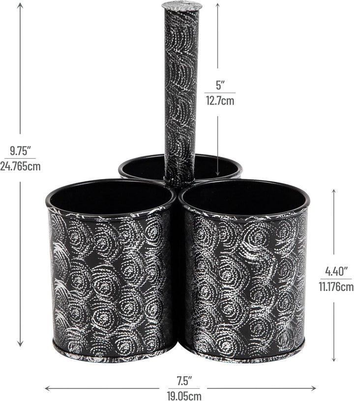 Mind Reader Utensilienhalter, Besteck-Organizer, Besteckhalter, verzinktes Metall, 17,8 x 17,8 x 24,