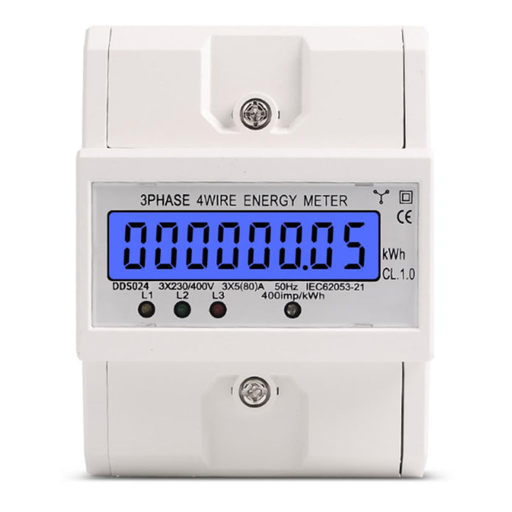 MIRTHBUY Digitaler Stromzähler mit LCD, 3-Phasen 4-Draht, Wechselstromzähler, Geeicht Stromzähler, D