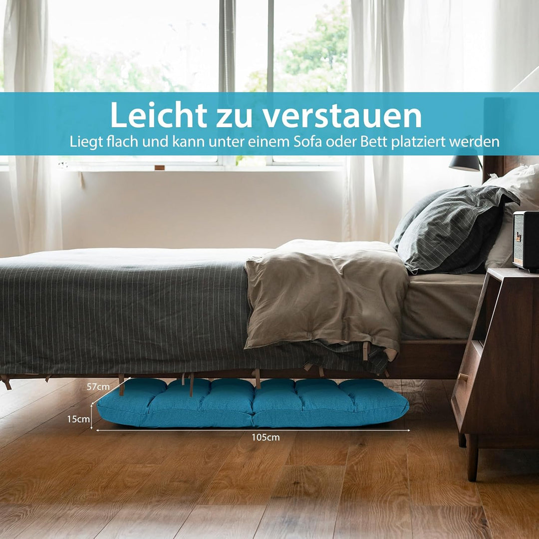GOPLUS Bodenstuhl, Bodensofa mit Rückenlehne, Bodensessel mit Schlaffunktion, Floor Chair, Lazy Sofa