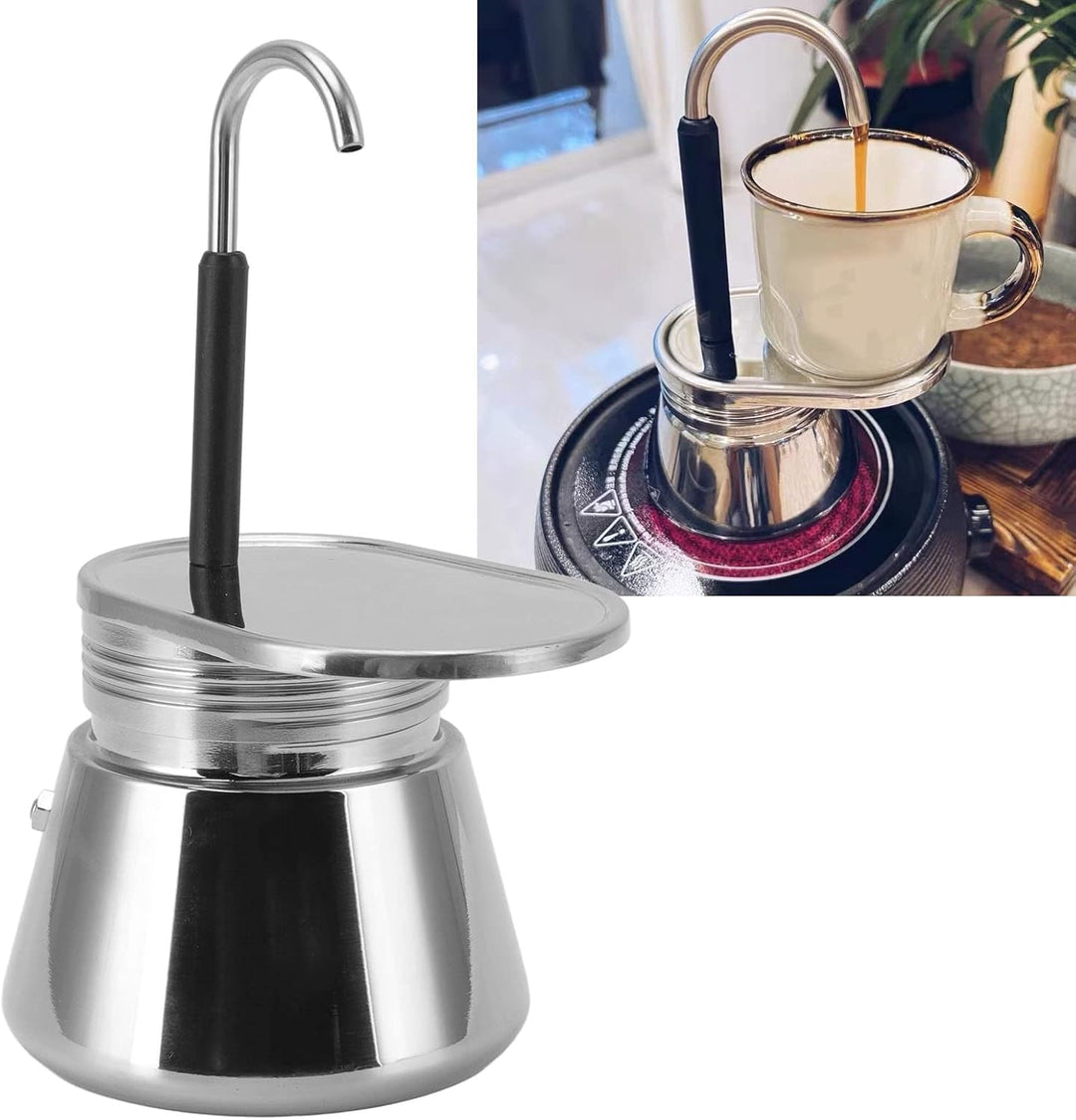 Tbest Herd Espressokocher Edelstahl Mokkakanne Cam Kaffee Mini Express Lichtenstein Set Beinhaltet 1