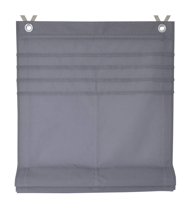 Deco4Me Raffrollo Ösenrollo Hakenrollo 100x140 grau Classic ohne Bohren Vorhang Gardine 100 x 140 Gr