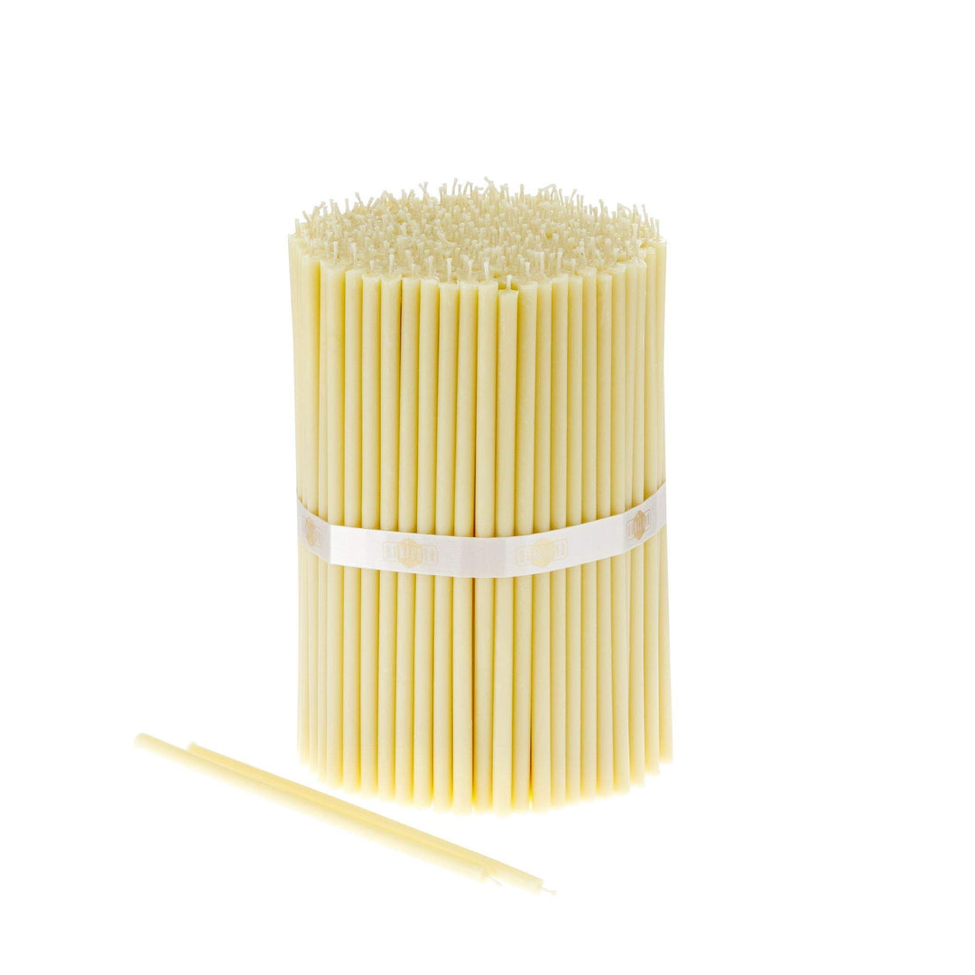 Danilovo 50 Stück Weiss Bienenwachs Kerzen - Orthodoxe Kerzen für Gebet, Rituals, Tischdeko Hochzeit