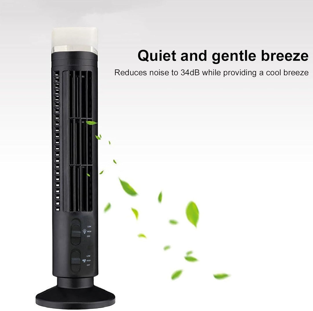 HURRISE Leiser Turmventilator für Schlafzimmer,90° Flügelloser Tower Fan mit 2 Geschwindigkeiten,Osz