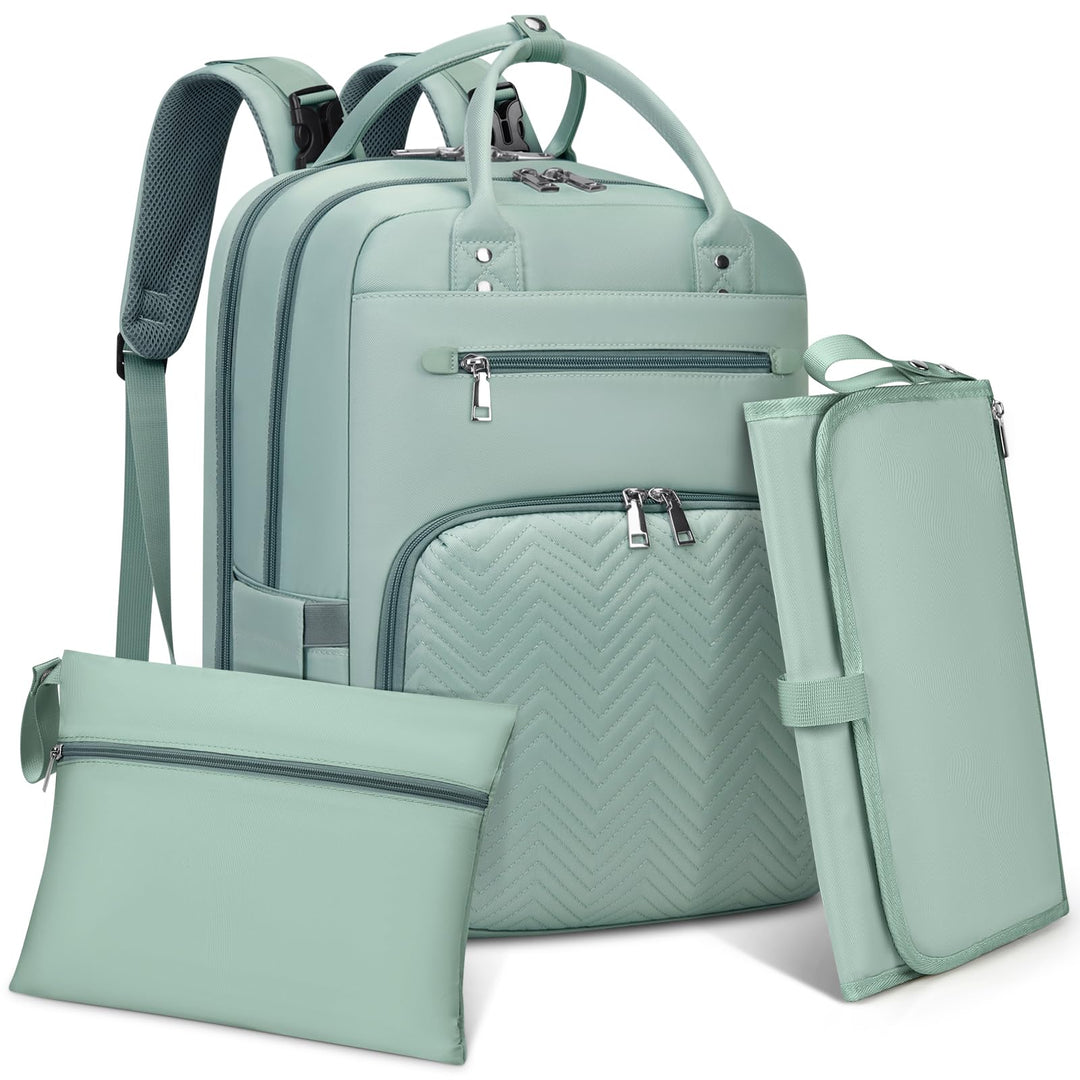 RAINSMORE Wickelrucksack Baby Wickeltasche Rucksack mit Wickelunterlage Unterwegs Gross Diaper Bag M