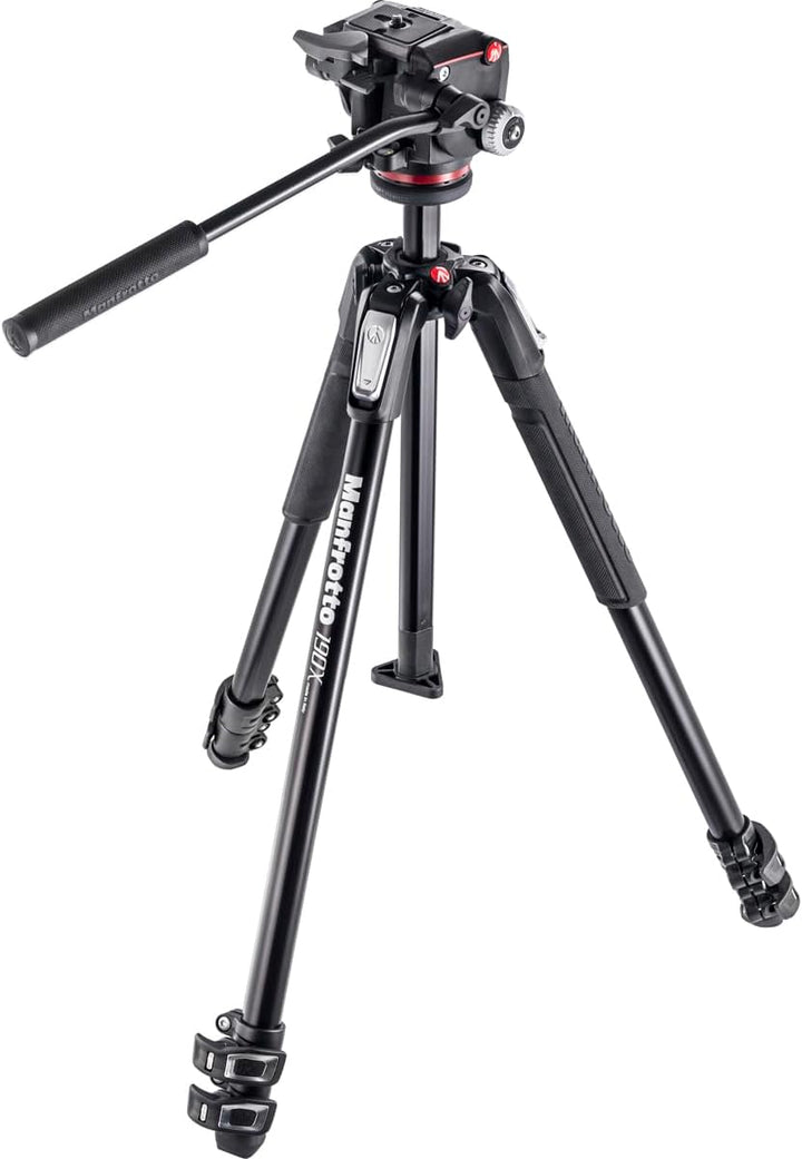 Manfrotto 190X 3 Segmente Aluminium Stativ mit 2-Wege Neiger Alu 3 Segm Kit mit 2-Way Head, Alu 3 Se