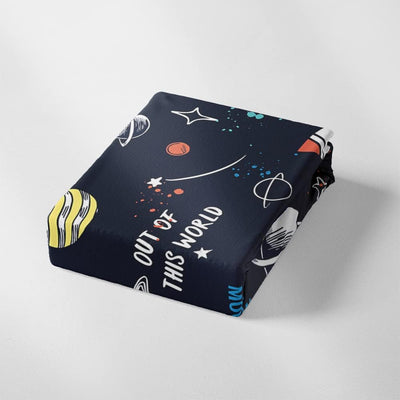 HOSIMA Universum Planet Rakete Bettwäsche 135x200 für Kinder, Jungen Teenager Bettbezug-Set für Einz
