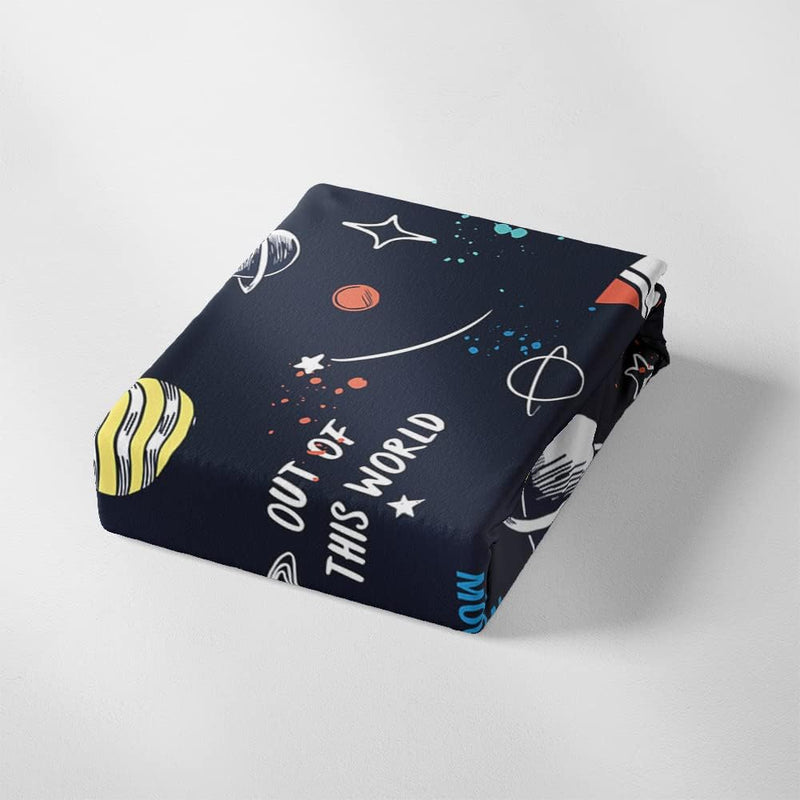 HOSIMA Universum Planet Rakete Bettwäsche 135x200 für Kinder, Jungen Teenager Bettbezug-Set für Einz