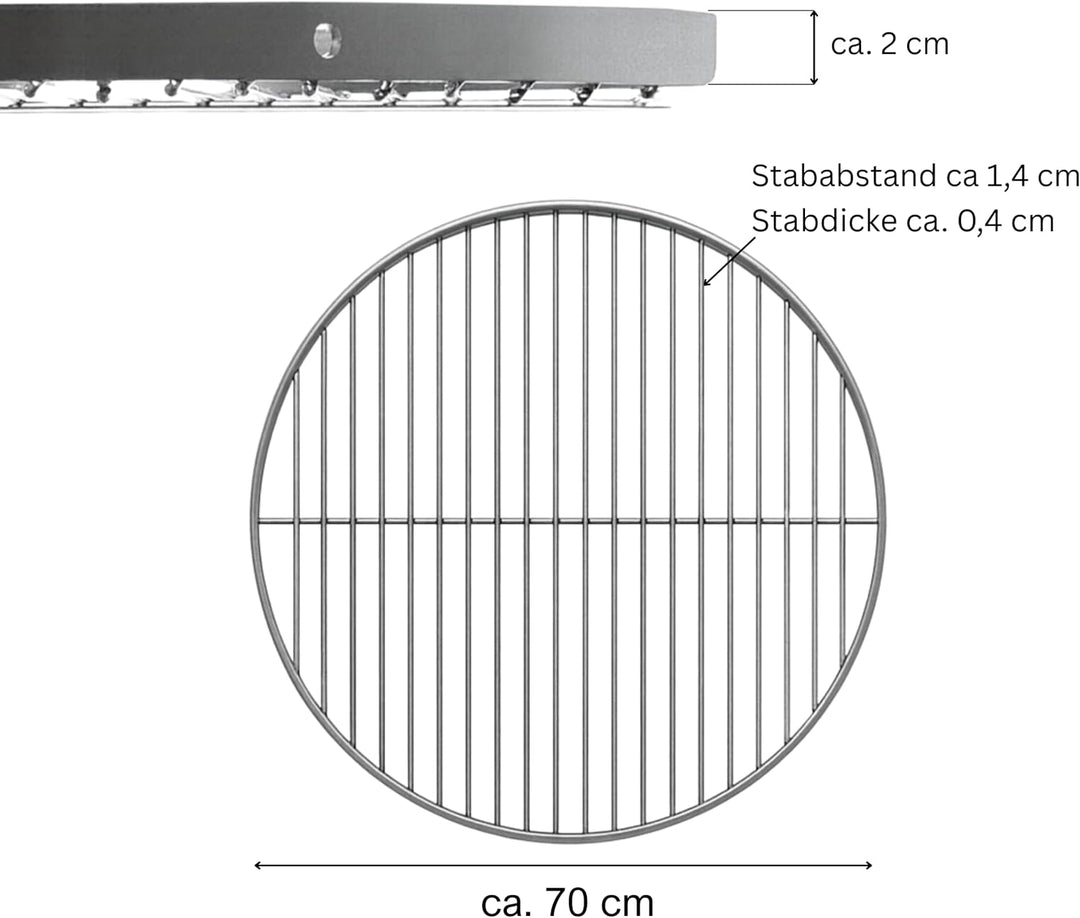 Brandsseller Edelstahl Grillrost Schwenkgrill geeignet - Rostfrei Edelstahl 18/0 Asi 430 Nickel frei