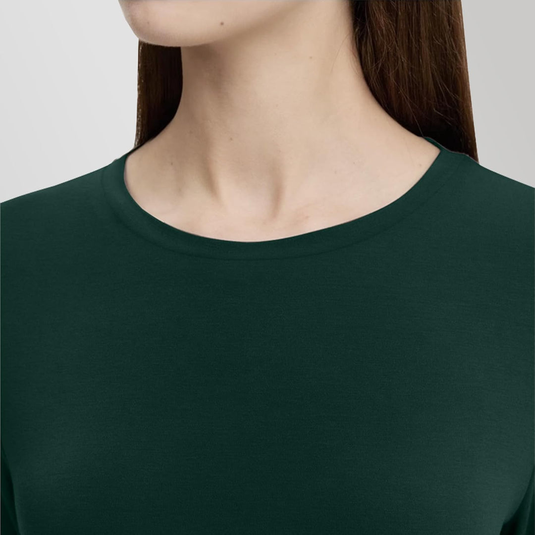 LiKing Langarmshirt Damen Basic Longsleeve Langarm-Shirt Oberteil Tops mit Stretch Baumwolle 3er Pac