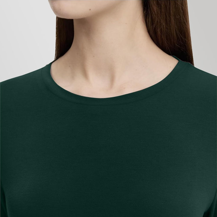 LiKing 3er Pack Langarmshirt Damen Baumwolle Basic Longsleeve Obertei Tops | Stretch Langarm-Shirt,B