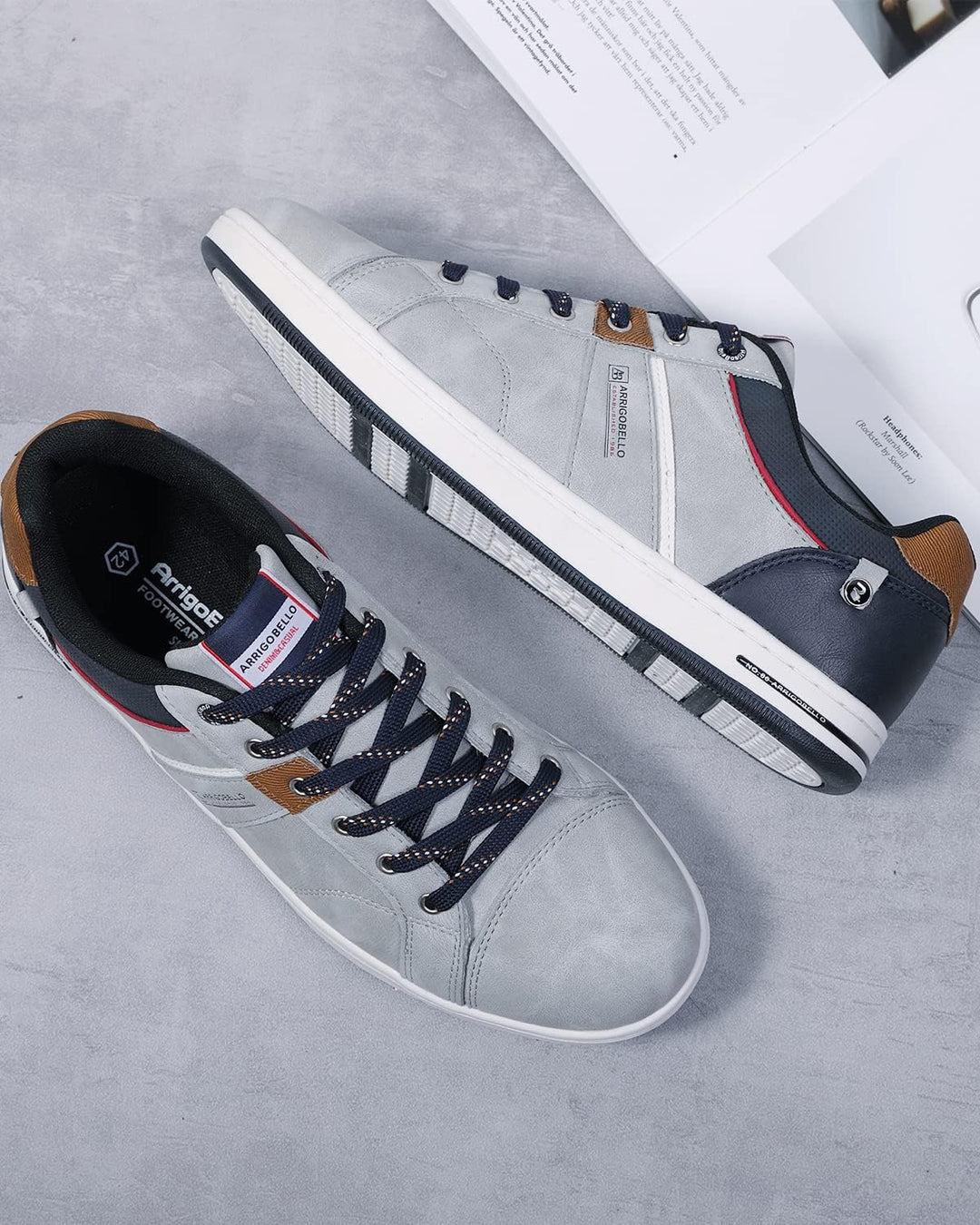 ARRIGO BELLO Herren Freizeitschuhe Schuhe Sneakers Wanderschuhe Leders Laufschuhe Leichtgewicht Outd