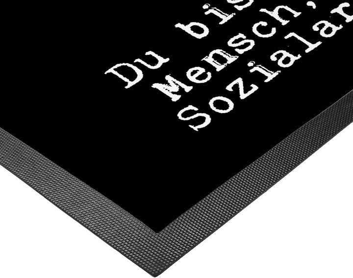 Mr. &amp; Mrs. Panda 50 x 75 cm Fussmatte Sozialarbeiterin mit Herz - Geschenk, Kollege, Schmutzfänger,