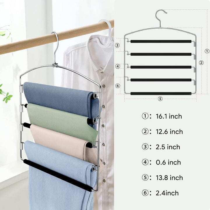 Housolution 35 cm Platzsparend Hosenbügel, 2 Stück Metall Hosenbügel | Kleiderbügel mit Rutschfester