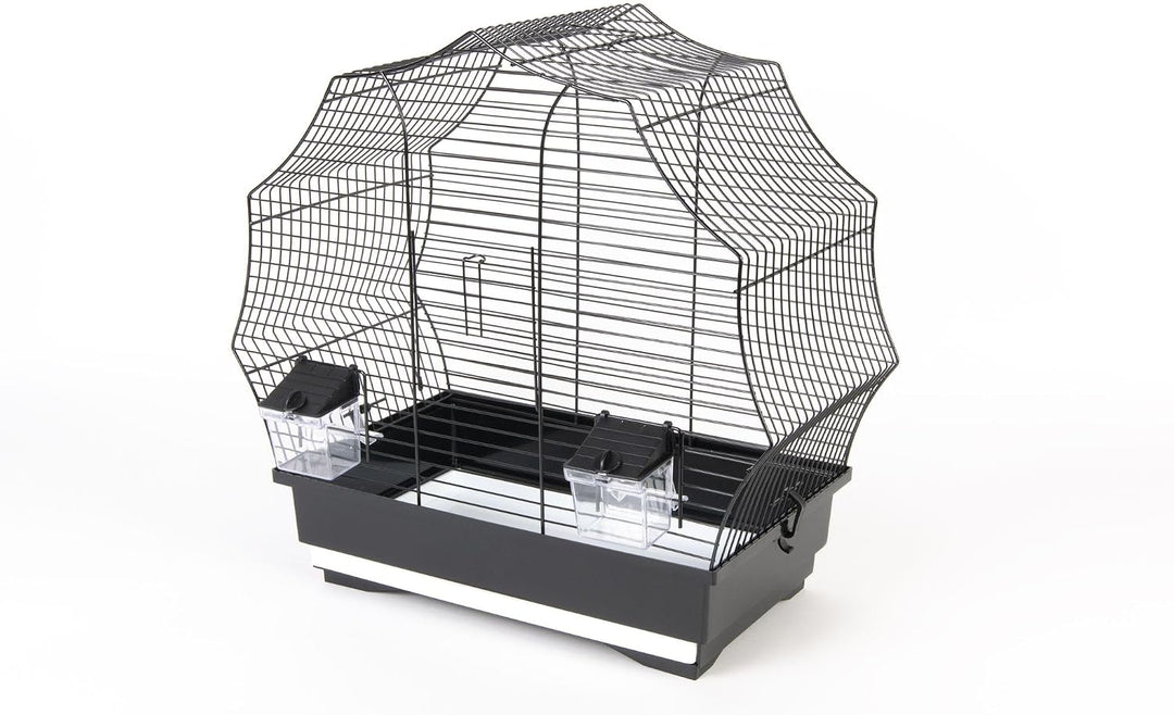 Vogelkäfig, Vogelheim, Vogelbauer, schwarz, 48 x 25,5 x 47 cm