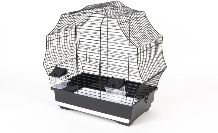 Vogelkäfig, Vogelheim, Vogelbauer, schwarz, 48 x 25,5 x 47 cm