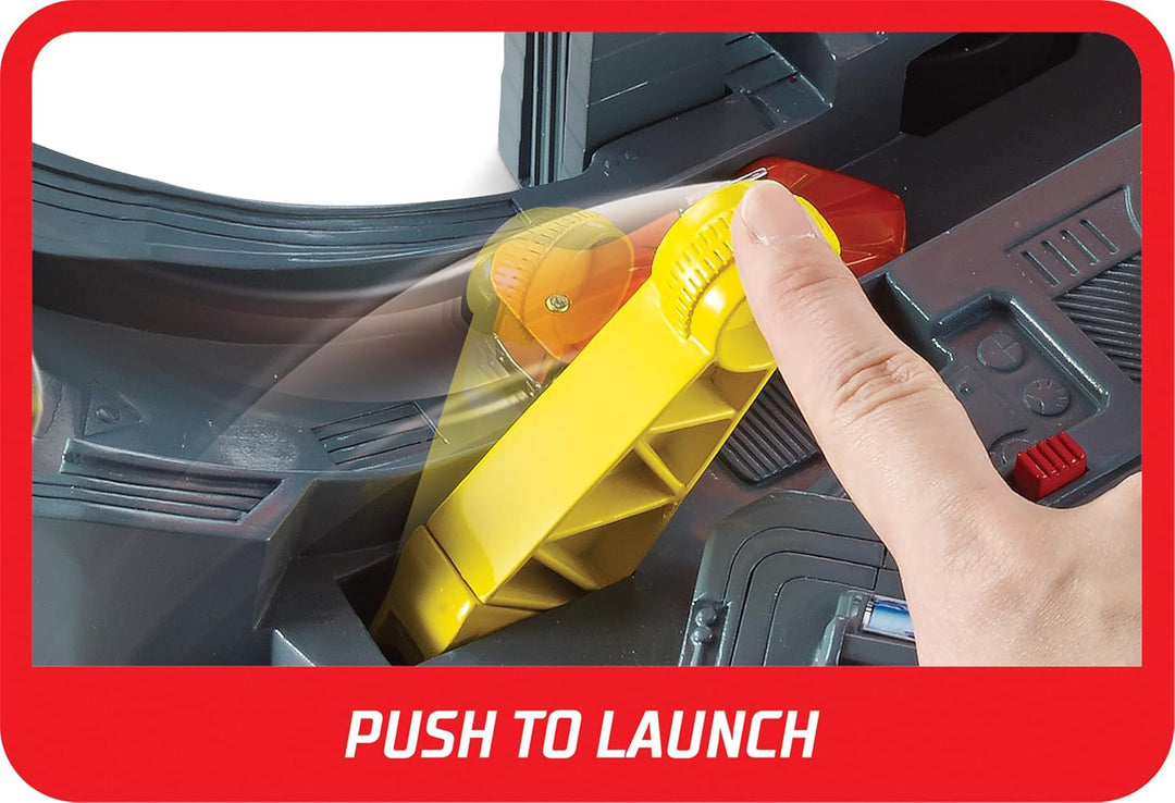 Hot Wheels Autorennbahn Mega Crash Superbahn, mit Looping Tracks und Kurven, inkl. 1 Spielzeugauto u