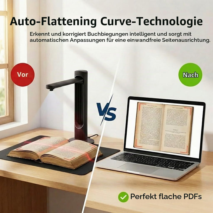 A3 Tragbarer Dokumentenscanner: 23MP Hochauflösende Kamera Auto-Flatten Laser-Positionierung Kompati