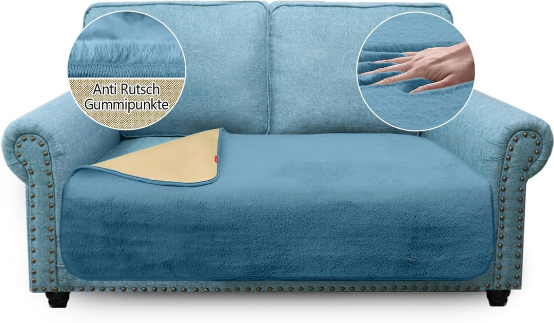 Granbest Luxus Dicken Sofa Kissenbezüge ähnlich Kaninchenfell Stilvolle Plüsch 750GSM Sitzbezüge für