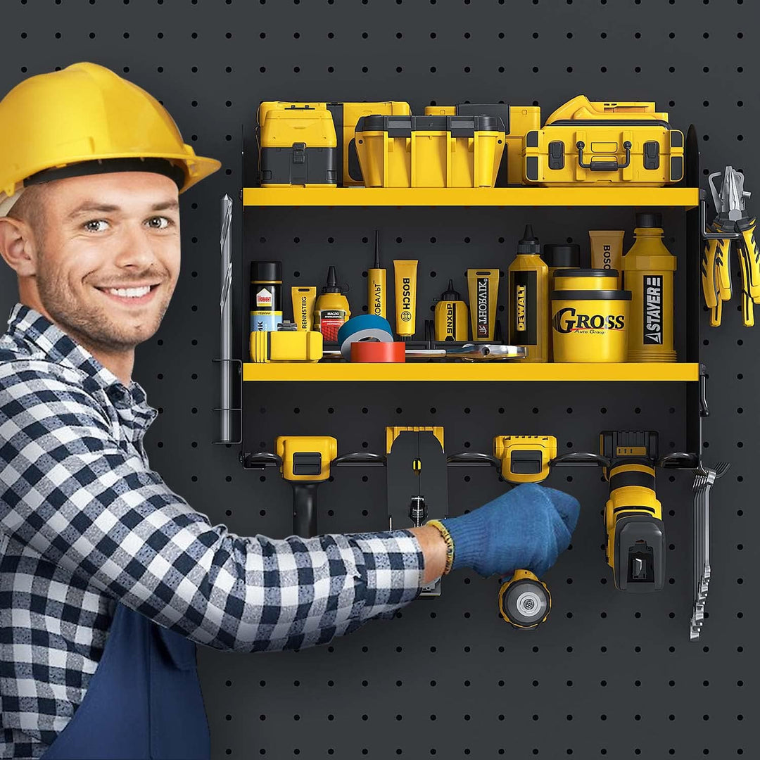Power Tool Organizer Werkzeugspeicher bohrer Aufbewahrung Wandmontage 4 Steckplätze Heavyduty Elektr