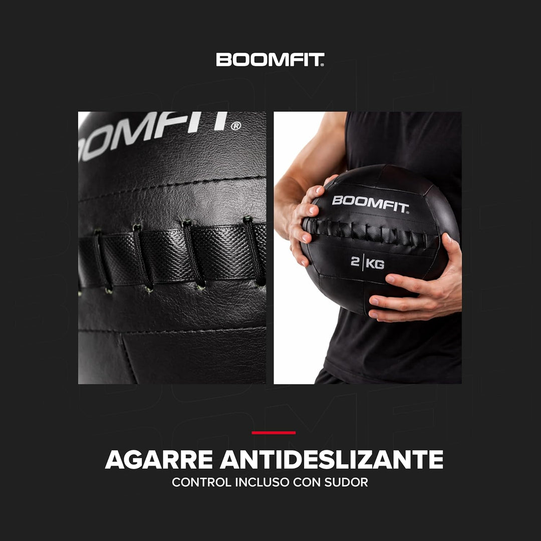 BOOMFIT Unisex-Erwachsene Wall Ball 2Kg Wandball, Black, One Size