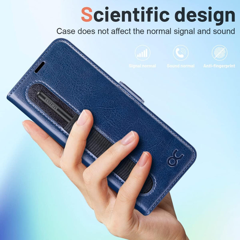 OCASE Hülle Samsung Galaxy Z Fold 4 5G Handyhülle mit [S Pen Halter] [Vorderseite Displayschutz] [Pr