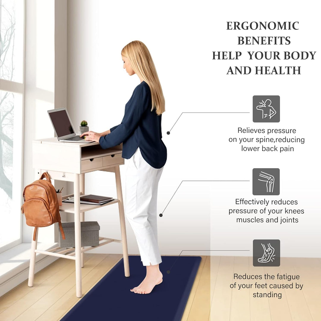 HappyTrends 2 Stück Küchenmatte, gepolsterte Anti-Ermüdungs-Bodenmatte, strapazierfähig, ergonomisch