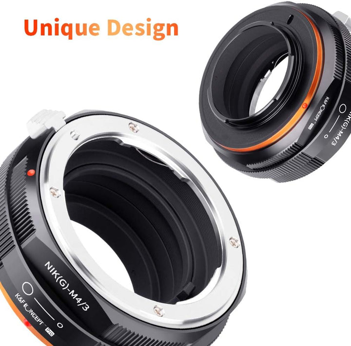 K&F Concept M18125 NIK(G)-M4/3 Hochpräziser Adapterring,Kompatibel mit Nikon AI G AF-S-Objektiven be