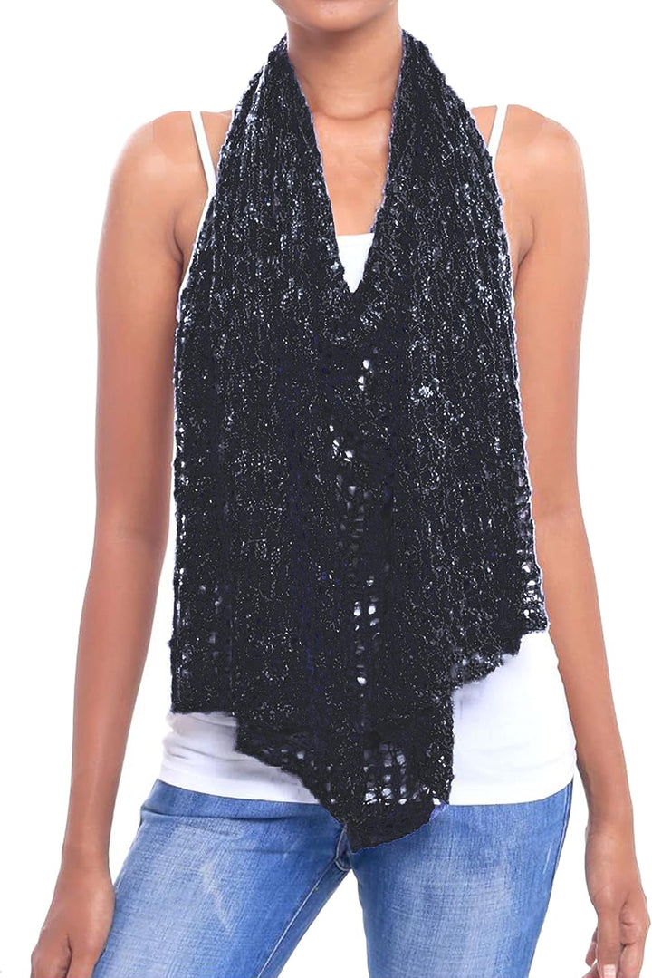JOPHY & CO. Damen-Poncho aus Netzstoff, Strickoptik, schulterfrei, für Sommer und Frühling, leicht u