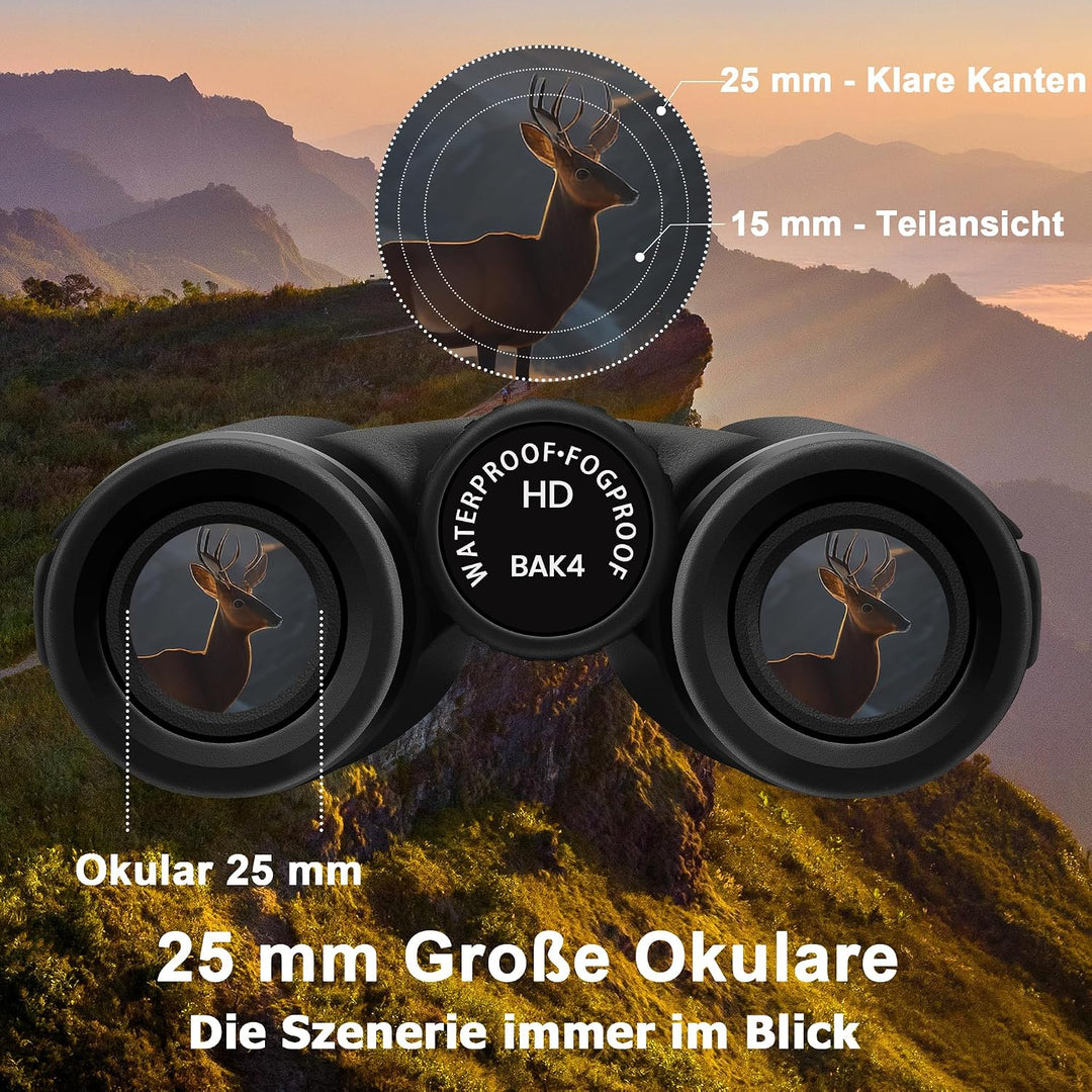 15X50 Fernglas Erwachsene FMC-Linse - Black | BAK4-Prismen,FMC-vergütete Linsen,15X,grosse 50-mm-Oku