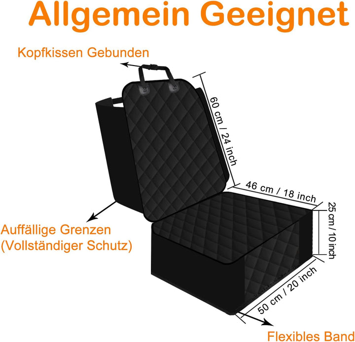 Alfheim rutschfest Autositzbezug vorne für Hunde, Gummiunterlage Kratzfest Haustier Autoschutz mit A