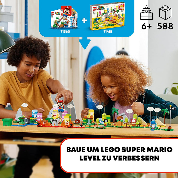 LEGO 71418 Super Mario Kreativbox - Leveldesigner-Set mit Gras, Lava und Wüstenmodellen zum Kombinie