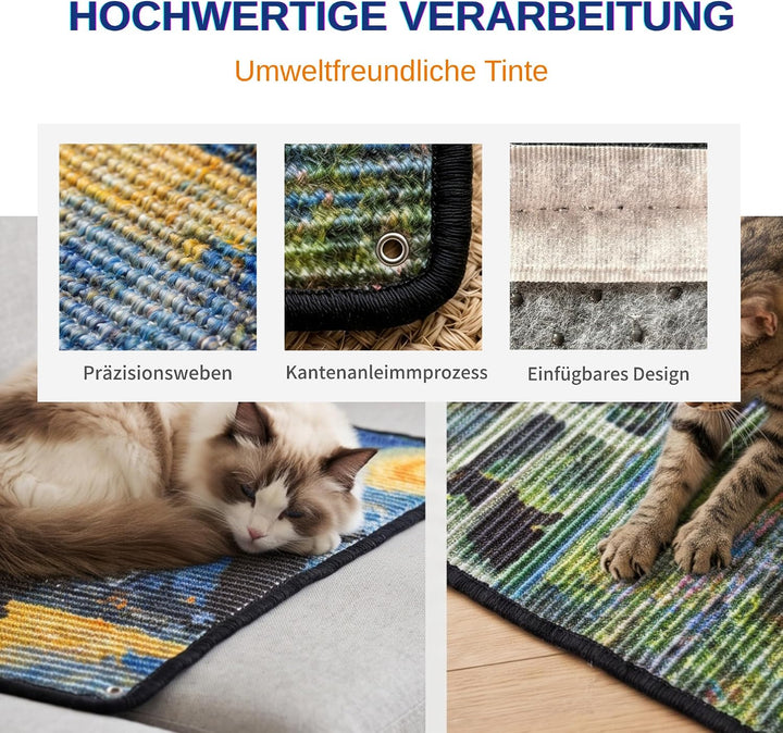 JanYoo 2 Stück Katze Kratzschutz Katzenkratzmatte Sisal Kratzmatte für Katze Katzenkratzmatte für So