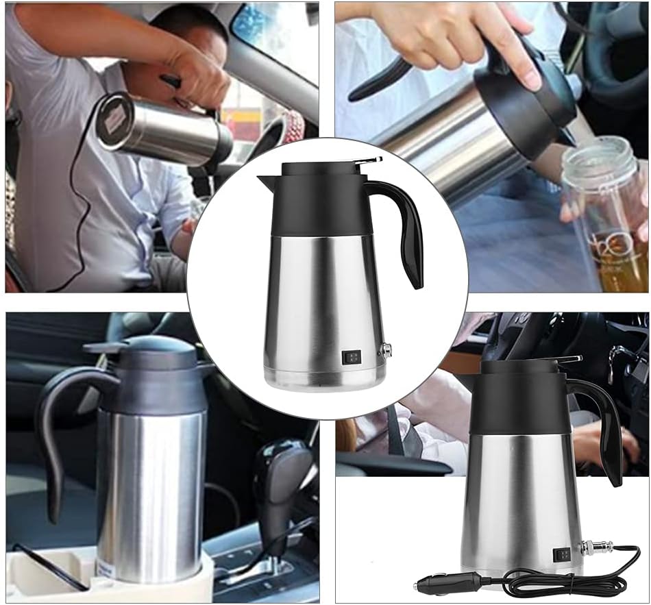Isolierkanne Thermoskanne Tragbare 1300 ml 12/24 V Reise Auto Lkw Wasserkocher Schnell Kochen mit Zi