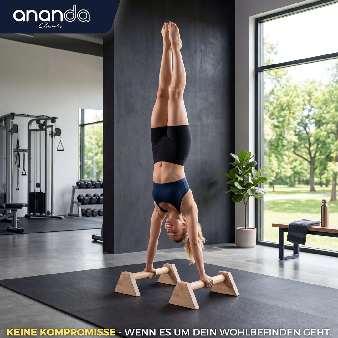 Liegestützgriffe aus Holz – XXL Parallettes Calisthenics Griffe & Push Up Bars, MADE IN GERMANY Hand