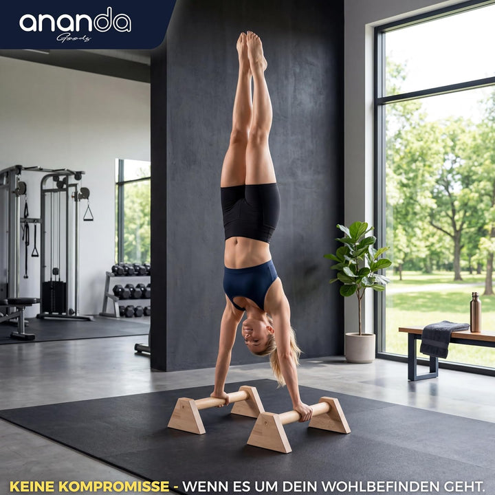 Liegestützgriffe aus Holz – XXL Parallettes Calisthenics Griffe & Push Up Bars, MADE IN GERMANY Hand