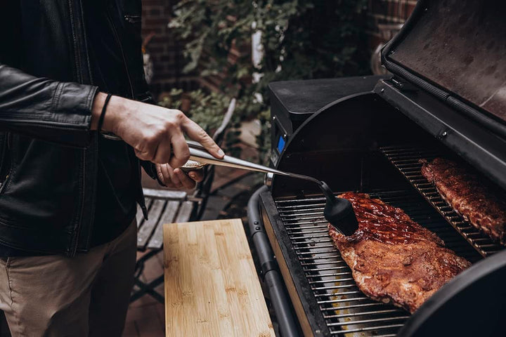 Moesta BBQ 19910 – Simple BBQ-Pinsel – Grillpinsel aus Edelstahl mit XL-Silikon-Bürstenkopf, Marinie