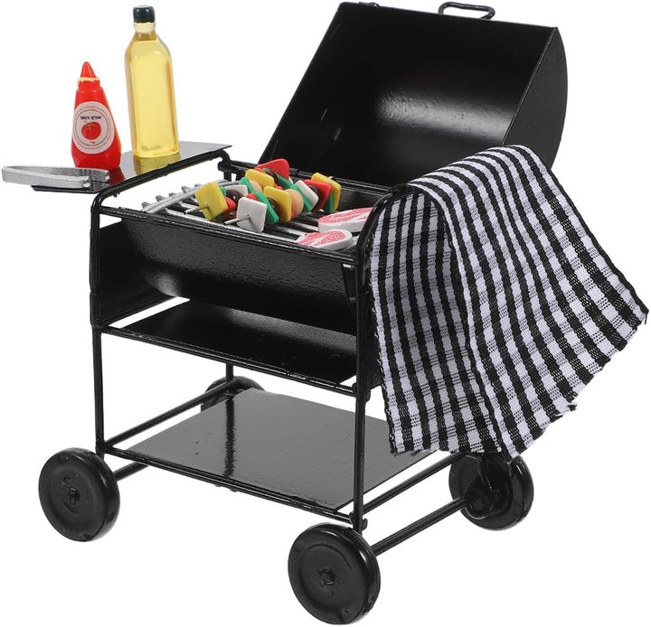 1 Satz Miniatur Puppenhaus-grillständer: 1:12 Puppe Kinder Mini Grill Modell Kleines Miniatur-BBQ Kl