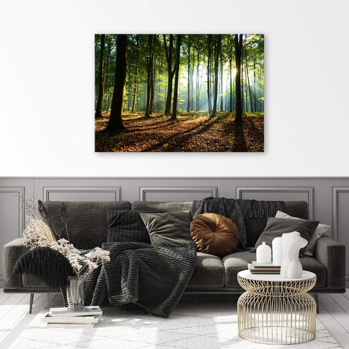 Feeby, Leinwandbild, Bilder, Wand Bild, Wandbilder, Kunstdruck 40x60cm, Wald, Baum, Landschaft, Natu