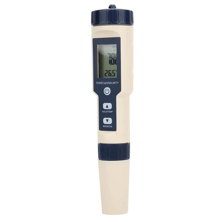 Digitales PH/Salzgehalt/Temperatur/TDS/EC-Meter, IP67 Tragbarer multifunktionaler Wasserqualitätsdet