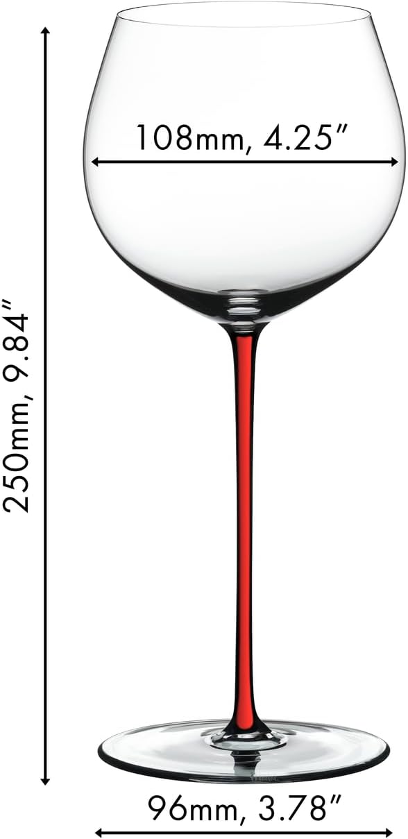 Riedel Fatto A Mano Old World Weinglas im Eichenfass gereifter Chardonnay (Oaked Chardonnay) rot, im