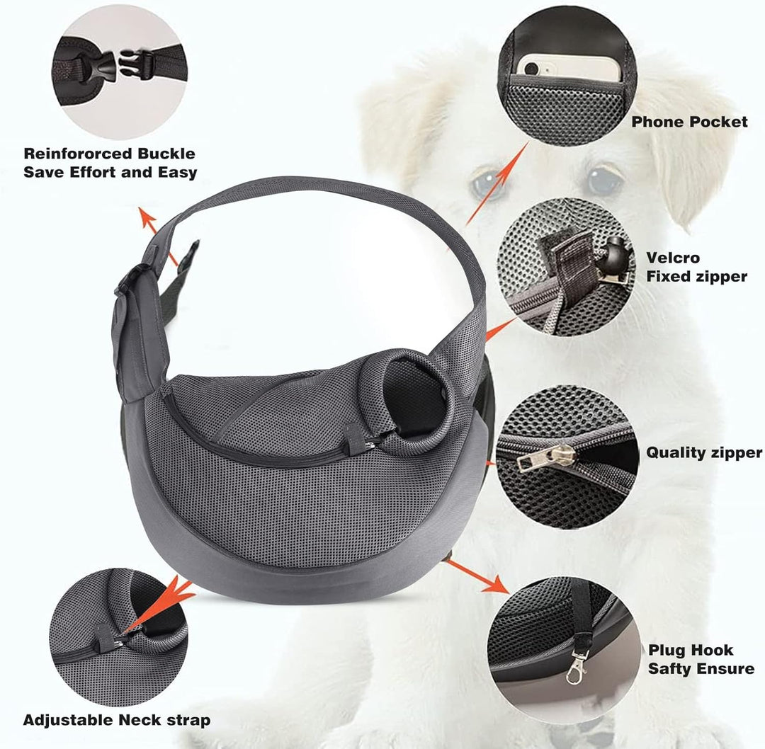 PETCUTE Hundetragetasche,Tragbar Verstellbare Tragetasche Hund, Atmungsaktives Mesh Hundetasche mit