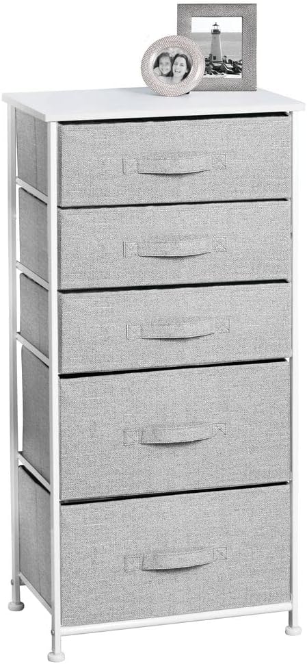 mDesign Kommode aus Stoff – praktischer Schrank Organizer mit 5 Schubladen in 2 Grössen – Aufbewahru