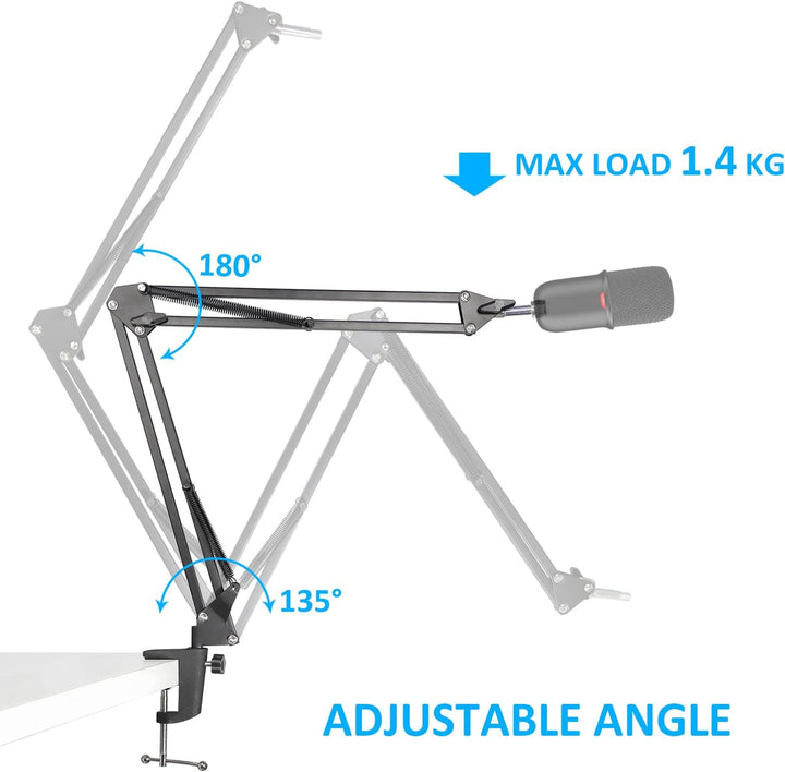 SUNMON für HyperX SoloCast / 2 Mikrofon Arm, Universeller SoloCast 2 Mikrofonarm Tisch Mikrofonständ